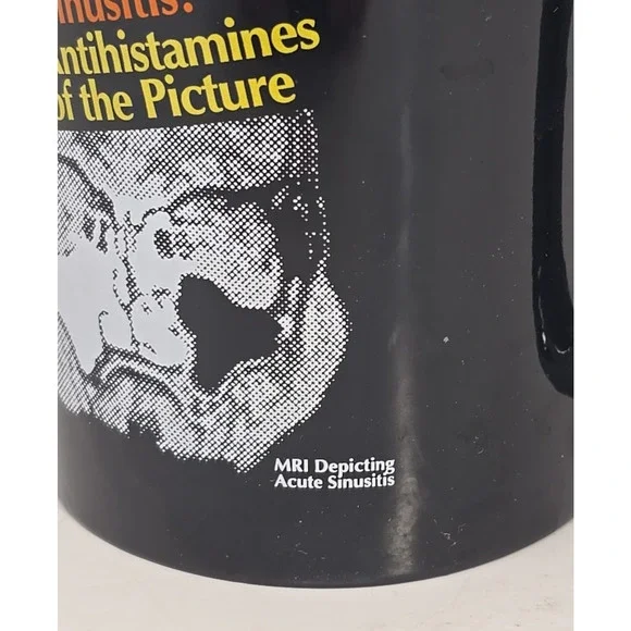 Entex LA PSE Black Coffee Mug Sinusitis MRI Image Pharmaceutical Drug Rep U237 - Picture 3 of 6